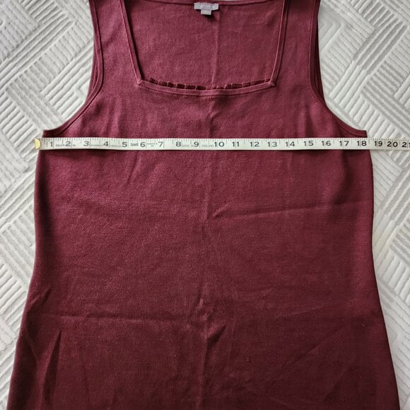 Ann Taylor Sweater Tank XL Maroon - Picture 3 of 7